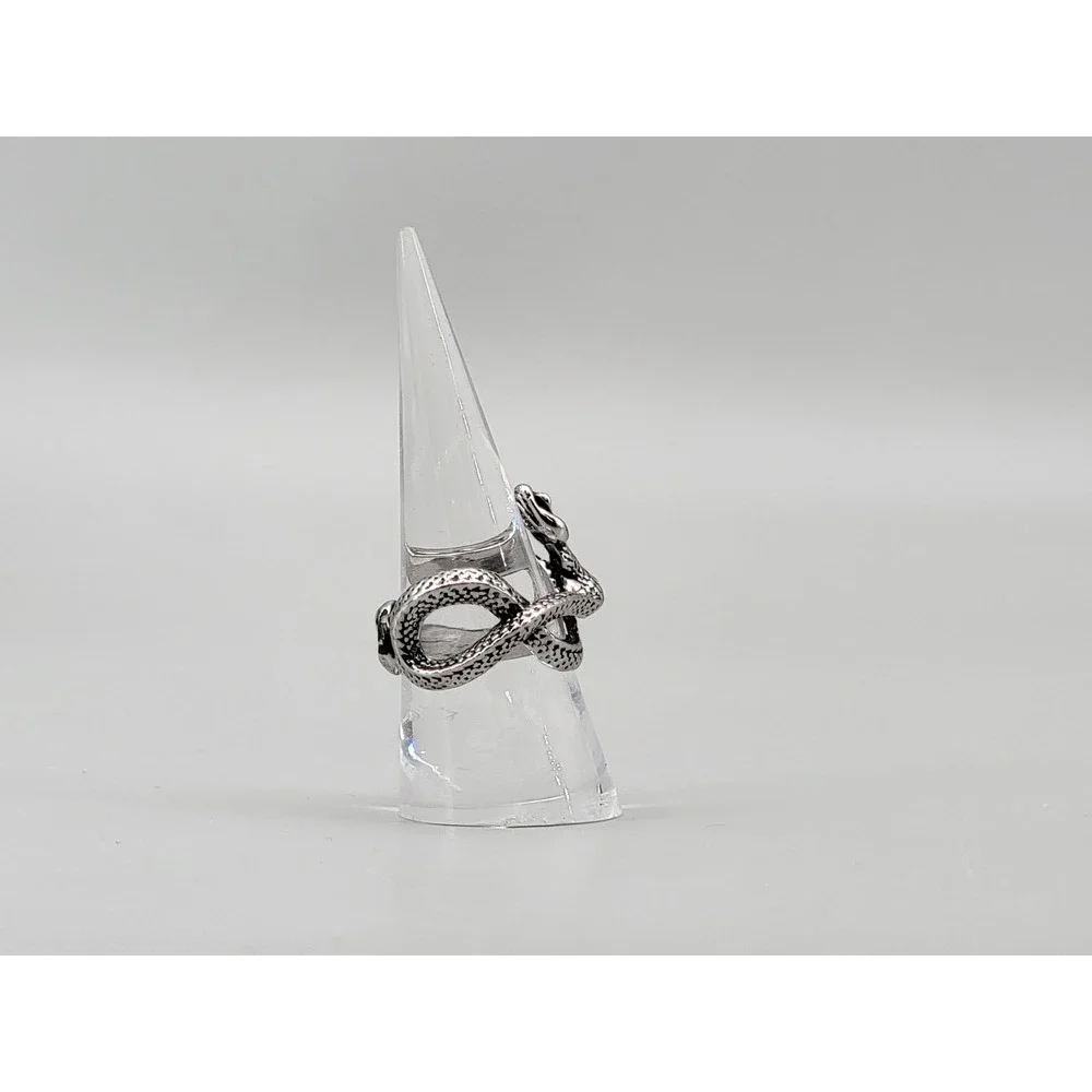 Adjustable Silver Snake Wrap Ring Statement Biker Punk Gothic Women's‎ Jewelry